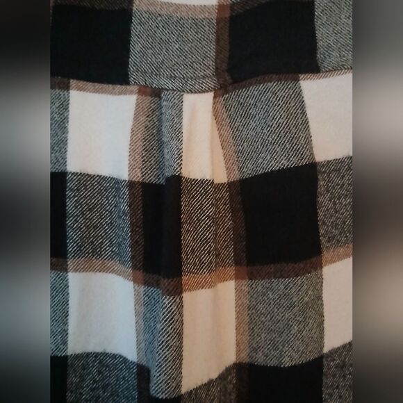 Altar'd State Soft Black White Fall Checkered Flannel Button-Down Shirt XS - Picture 12 of 12